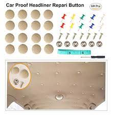 Glue the edges and sides back into place with a spray adhesive. Qitong Car Proof Repair Rivets Headliner Repair Button 60 Pcs Auto Roof Snap Rivets Retainer Design For Interior Ceiling Cloth Fixing Screw Cap Roof Repair Buckle For All Cars Grey Beige Grid Buy Online