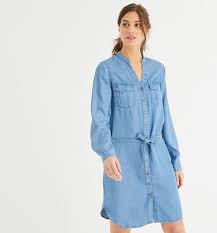 Robe En Lyocell Femme Jean Moyen Women Robes Promod