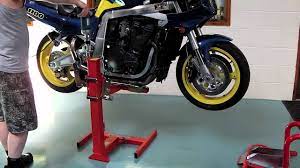 Motorcycle Stand Eazyrizer Red Motorcycle Lift Youtube