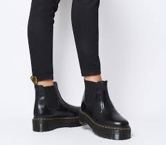 Details handcrafted chelsea boot featuring a crepe rubber sole, stretch panels, and round toe. Dr Martens 2976 Quad Chelsea Boots Black Leather Shopstyle