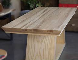 Handmade Wood Dining Table In Ash Wood With Angular Pedestal Table Base Handmade Wood Dining Table Custom Wood Dining Table Wooden Kitchen Furniture