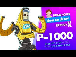 How To Draw P 1000 Fortnite Season 10 Easy Step By Step Drawing Tutorial With Coloring Page Youtube Coloring Pages Drawing Tutorial Step By Step Drawing