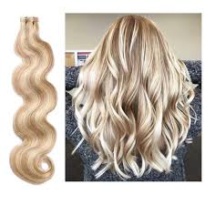This dishwater blonde mixed with some golden hues is a color. Amazon Com Biena Remy Human Hair Tape In Extensions With Highlights Body Wave Golden Brown Mixed Blonde Wavy Hair Extensions Glue In Extensions Seamless Skin Wefts 22 Inch Beauty