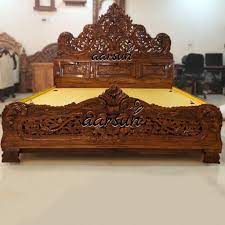 Check spelling or type a new query. Carved Wooden Bed Natural Finish Yt 241