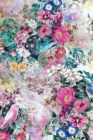 Birds And Flowers Wallpaper Seamless Textile Pattern For Fashion Designers Wallpapers Fabric Interiors And Accessories Birds In Flowers Wallpaper Design Pattern Floral Painting Flower Painting