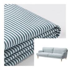 Black And White Striped Sofa Cover Ikea Stocksund 3 Seat Sofa Slipcover Cover Remvallen Blue White Stripes Slipcovered Sofa Slipcovers For Chairs Ikea Stocksund
