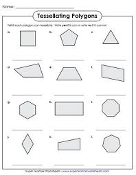 Tessellation Polygons Worksheet Geometry Worksheets Shapes Worksheets 2nd Grade Worksheets