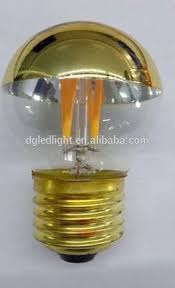 New Design Half Chrome Golden Reflector Mirror G16 5 2inch Globe Filament Led Bulb E27 Brass Base Warm White Retrofit Lamp Buy E27 Led Bulb Light Bulb Chrome
