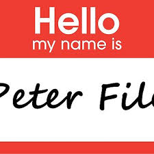Hello My Name is Peter File Sticker