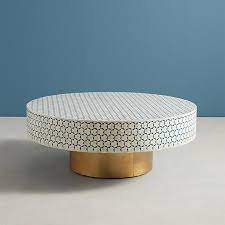 Moroccan inspired round coffee table with glass mirrored top tapered tray for living room in blackened bronze 17 5 h x 36 l w com. Bone Inlay Small Targua Moroccan Coffee Table In Teal Green Color Lakecity Handicrafts