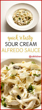 Pour in the tomato sauce, add sugar, salt and pepper to taste and stir. Quick N Tasty Sour Cream Alfredo Sauce Recipe Cdkitchen