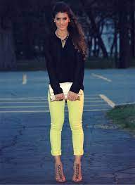 Resultado De Imagen Para Pantalon Amarillo Mujer Moda Moda Femenina Ropa