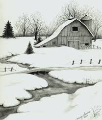 Let's learn how to draw old weathered barn house | scenery | pencil artif you enjoyed this video then please like and share it with all your friends to show. Winter Barn Pencil Drawing Pencil Drawings Of Nature Landscape Pencil Drawings Landscape Drawings