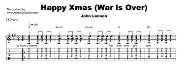 John Lennon Happy Xmas War Is Over Guitar Lesson Tab Chords