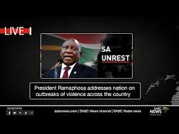 Matamela cyril ramaphosa (born 17 november 1952) is a south african politician serving as president of south africa since 2018 and president of the african national congress (anc) since 2017. Watch Live Ramaphosa Addresses The Nation On Outbreaks Of Violence The Mail Guardian