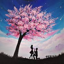 The Happiness Blossom Trees Cherry Blossom Tree Canvas Art Painting