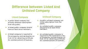 What does publicly listed company mean in finance? Difference Between Companies