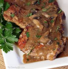 Easy Skillet Pork Chops Smothered In Mushroom Gravy Recipe Recipes Pork Chop Recipes Pork Recipes