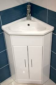 The bathroom is associated with the weekday morning rush, but it doesn't have to be. White Compact Corner Vanity Unit Bathroom Furniture Sink Cabinet Ceramic 570 X 400 York Square Mini Basin Tap Click Click Waste Amazon De Home Kitchen
