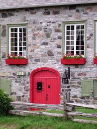 The Red Door Ile D Orleans Quebec Quebec Red Door Old Stone Houses
