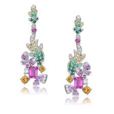 Ms Tan Shasha The Gorgeous Pair Of Earrings Is From Exhibitor Ms Tan Shasha China International Gold Jewellery Gem Fai Stunning Jewellery Multi Gem Gems