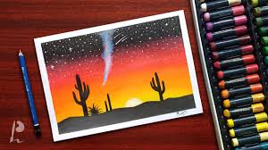 Prabudbz Art Easy Cactus Sunset Scenery Drawing With Oil Pastels Prabudbz Art Facebook easy cactus sunset scenery drawing with oil pastels prabudbz art facebook