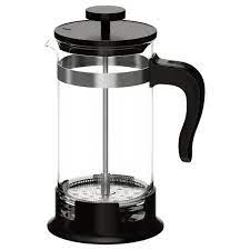 Upphetta French Press Coffee Maker Glass Stainless Steel Height 9 Diameter 4 Ikea