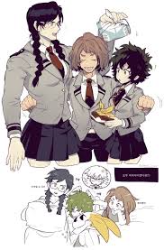 Iida Uraraka Midoriya Genderbend My Hero Boku No Hero Academia My Hero Academia Manga
