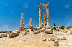 Temple Of Hercules At The Amman Citadel Jabal Al Qala Stock Photo Picture And Royalty Free Image Image 75530881