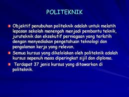 Politeknik juga telah banyak diwujudkan bagi menampung pelajar untuk mengikuti kursus di sini. Bab 4 Falsafah Pendidikan Teknik Dan Vokasional Ptv Ppt Download