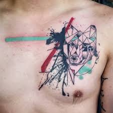 Fortunately, because there are so many cool shoulder tattoo. Abstract Geometric Wolf Head Tattoo On Man Chest