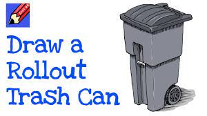 How To Draw A Rollout Trash Can Real Easy - Step By Step Instruction -  Youtube