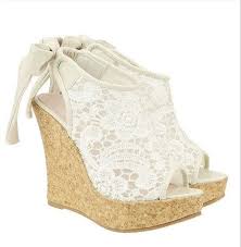 Pin By Zoe Psarouthakis On Bride Stuff Wedge Wedding Shoes Lace Wedges Wedding Shoes Wedge Lace