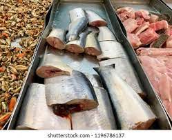 Herrings can only be caught in fishing spots by the sea. Bunch Wolf Herring Fish Slice Sales Stock Photo Edit Now 1196786137