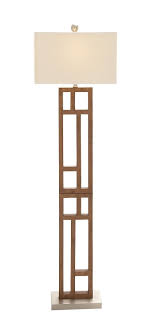 Modern 62 Standing Wood Stainless Steel Floor Lamp Contemporary Geometric Steel Floor Lamps Wooden Floor Lamps Floor Lamp