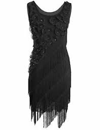 Details About Prettyguide Womens 1920s Beaded Fringe Scalloped Petal Plus Size Flapper Dress