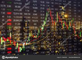 Stock Market Chart Stock Market Data On Led Display Concept