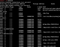 It lists out all the tcp, udp socket connections and the unix socket connections. Netstat Command Linux