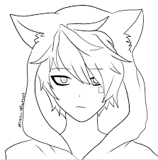 Make the knuckle of the pointer sharp and the wrist sharp too. Image Result For Anime Wolf Boy Chibi Outline Anime Drawings Boy Anime Drawings Anime Drawings Tutorials