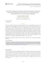 Check examples of our papers! Pdf Effective Approach In Making Capstone Project A Holistic Learning Experience To Students Of Undergraduate Computer Science Engineering Program
