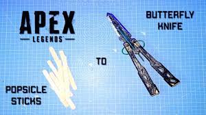 Doing the math, you would need to purchase $160 in apex coins to have enough to buy all of the event packs if you bought two sets of 10 and. Octane Heirloom Butterfly Knife Apex Legends Diy Butterfly Knife Apex Butterfly