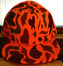 Blaze Orange Camo Winter Like Hat Cap Foam Like Fabric Baseball Hat Cap Nwot Orange Camo Baseball Hats Hats