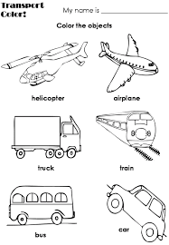 Means Of Transportation Transportation Worksheet Transportation Preschool Preschool Coloring Pages
