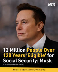 More than 12 million people in the Social Security Administration's (SSA's)  database of eligible benefits recipients are listed as being over the age  of 120, according to data shared