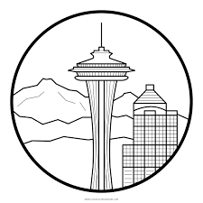 Rainier, downtown seattle, the ferry, and of course, the space needle! Seattle Coloring Page Ultra Coloring Pages