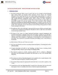 The kotak probationary officer course has been set up jointly by kotak mahindra bank and manipal university. Kotak Mahindra Bank Po 2021 2022 Eduvark