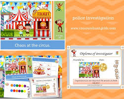 Chaos At The Circus Complete Game Kit To Print Treasure Hunt For Kids Treasure Hunt Games Kid Detectives
