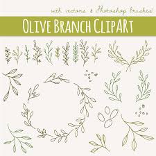 Olive Branches Sprigs Clip Art Photoshop Brushes Hand Etsy Wreath Clip Art How To Draw Hands Olive Branch