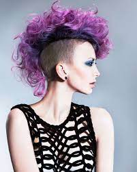 Good Looking Purple Mohawk Credits To Come Hotonbeauty Hotonbeauty Com Mohawk Purplehair Cyberpunk Hairstyles Mohawk Hairstyles Curly Hair Styles