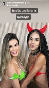 Andressa Urach se veste de Eva e grava vídeo íntimo com mulher trans |  Observatório dos Famosos